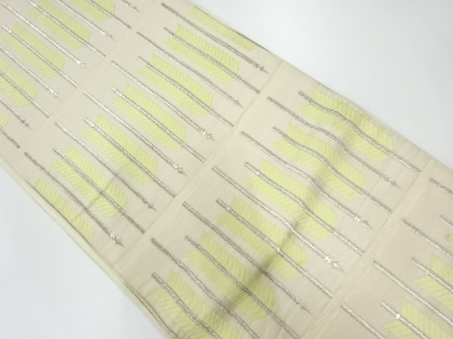 JAPANESE KIMONO / ANTIQUE FUKURO OBI / SILK / WOVEN ARROW FEATHER